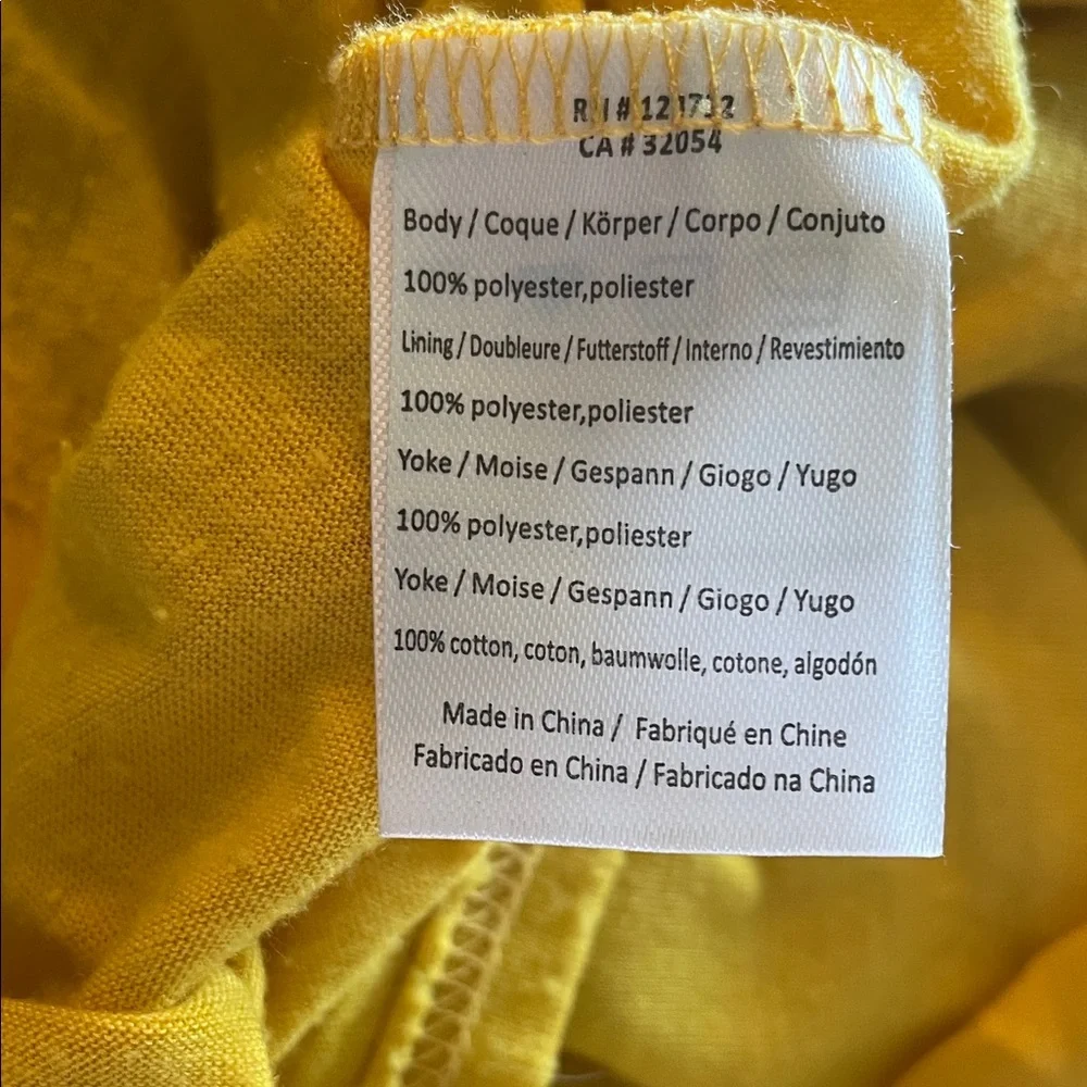 ANTHROPOLOGIE “ONE SEPTEMBER ANWEN” Mustard Yellow Boho Tunic  Dress Size Large